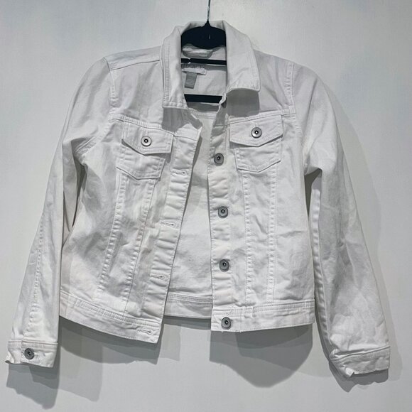 Girls White Children’s Place Denim Jacket – Size 10/12 - Picture 2 of 4